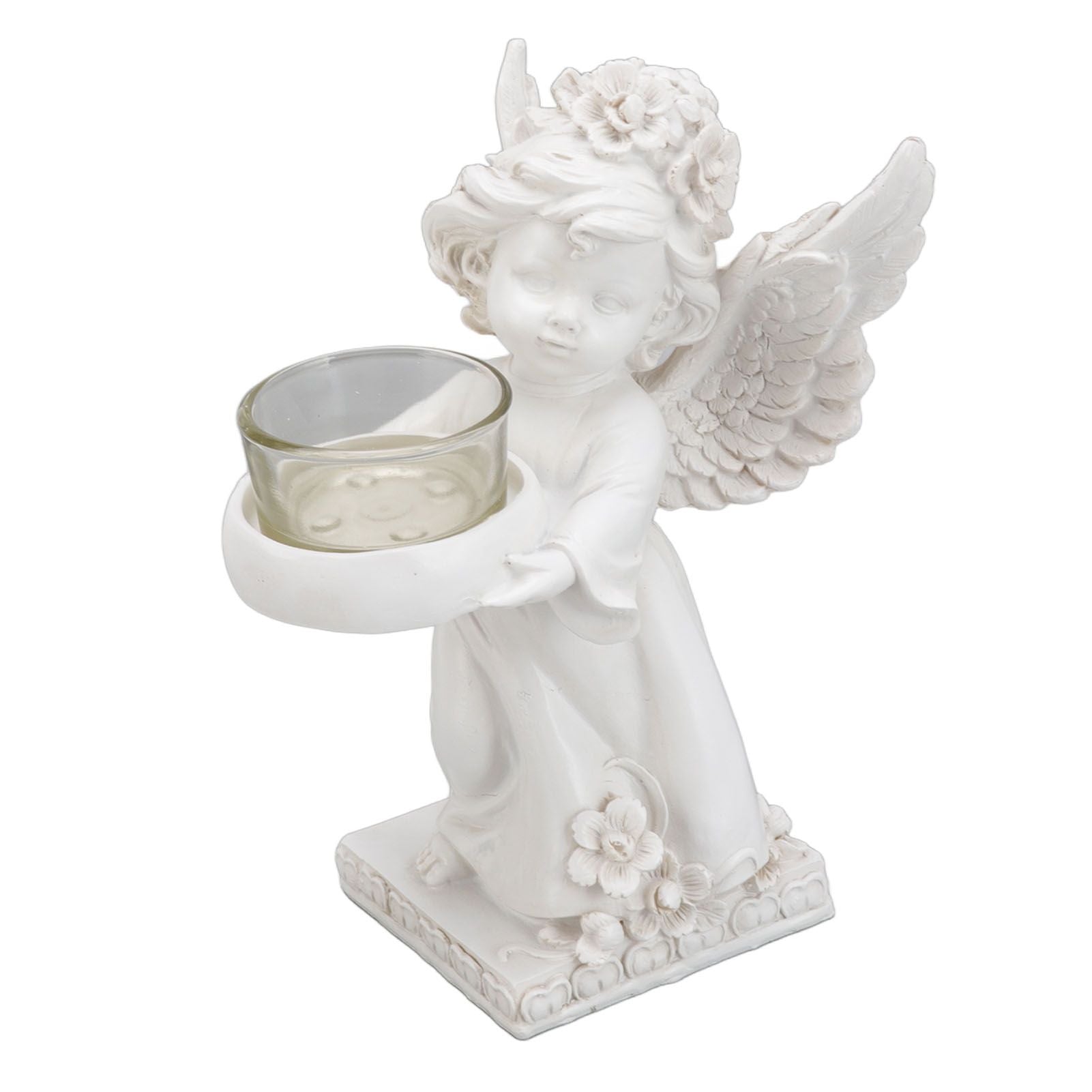 Angel Candle Holder Decorative Lightweight Robust Desktop Ambient Resin Candle Organizer for Dinner Balcony Right Type