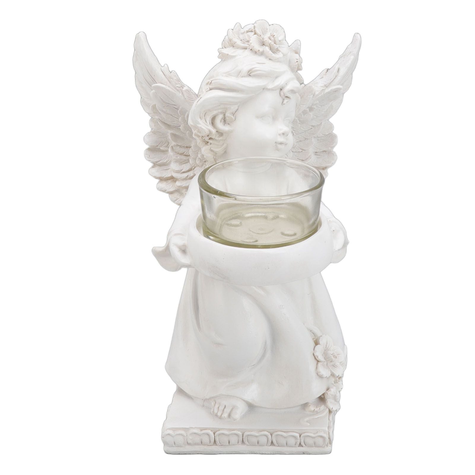 Angel Candle Holder Decorative Lightweight Robust Desktop Ambient Resin Candle Organizer for Dinner Balcony Right Type