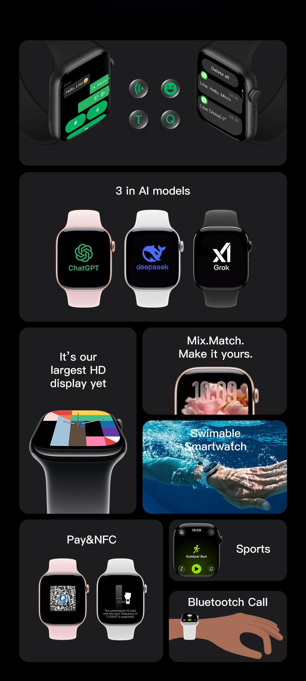 S11 Pro Smart Watch, Bluetooth Calling, Heart Rate & Sleep Monitor, Smartwatch for Men Women，Silver