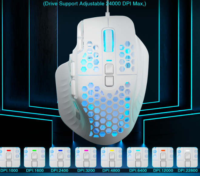 SOLAKAKA SM809 Pro Wireless Gaming Mouse，white