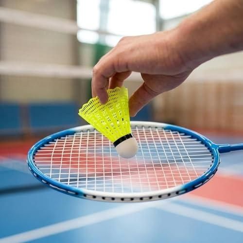 Durable Nylon Badminton Shuttlecocks Indoor Outdoor Training Recreational Yellow 12 Pack