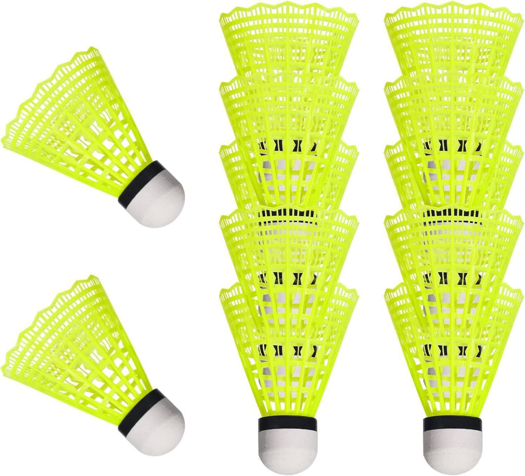 Durable Nylon Badminton Shuttlecocks Indoor Outdoor Training Recreational Yellow 12 Pack