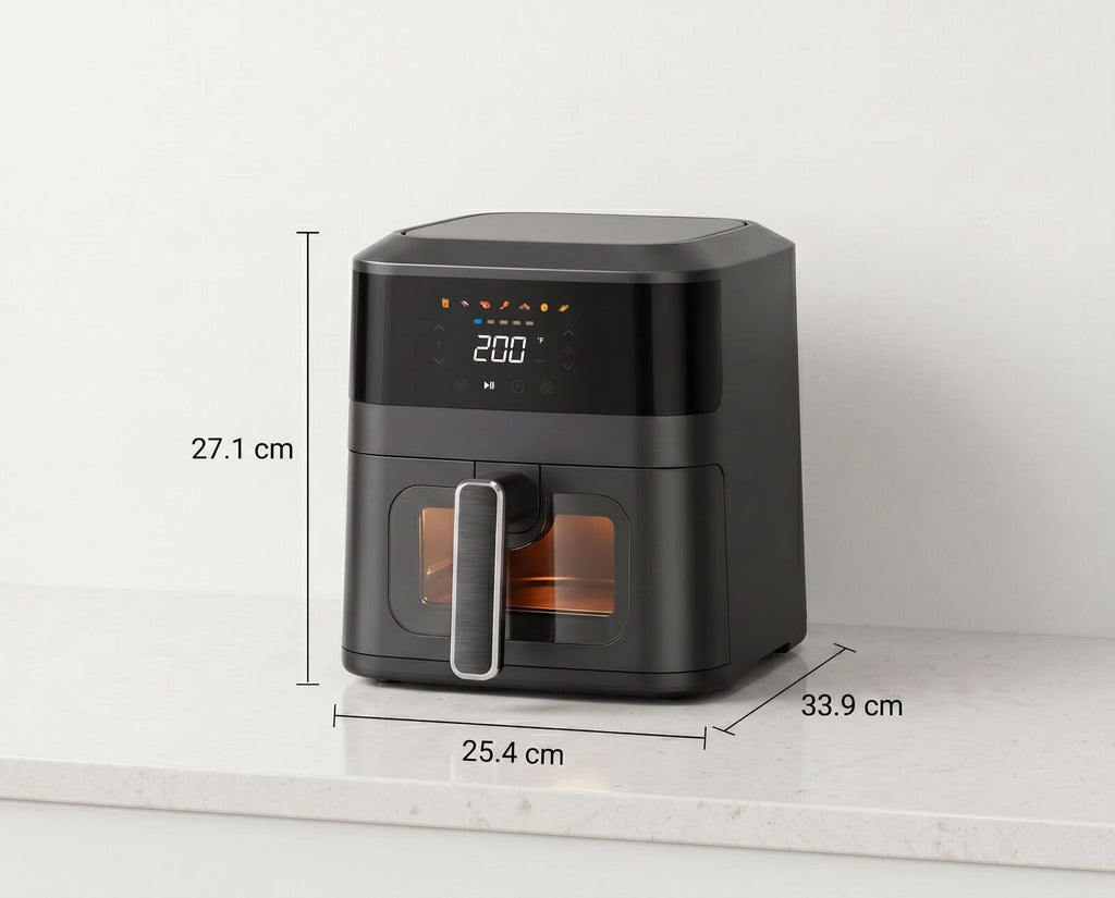 1400W 5L Non-Stick Digital Air Fryer with Clear Viewing Window