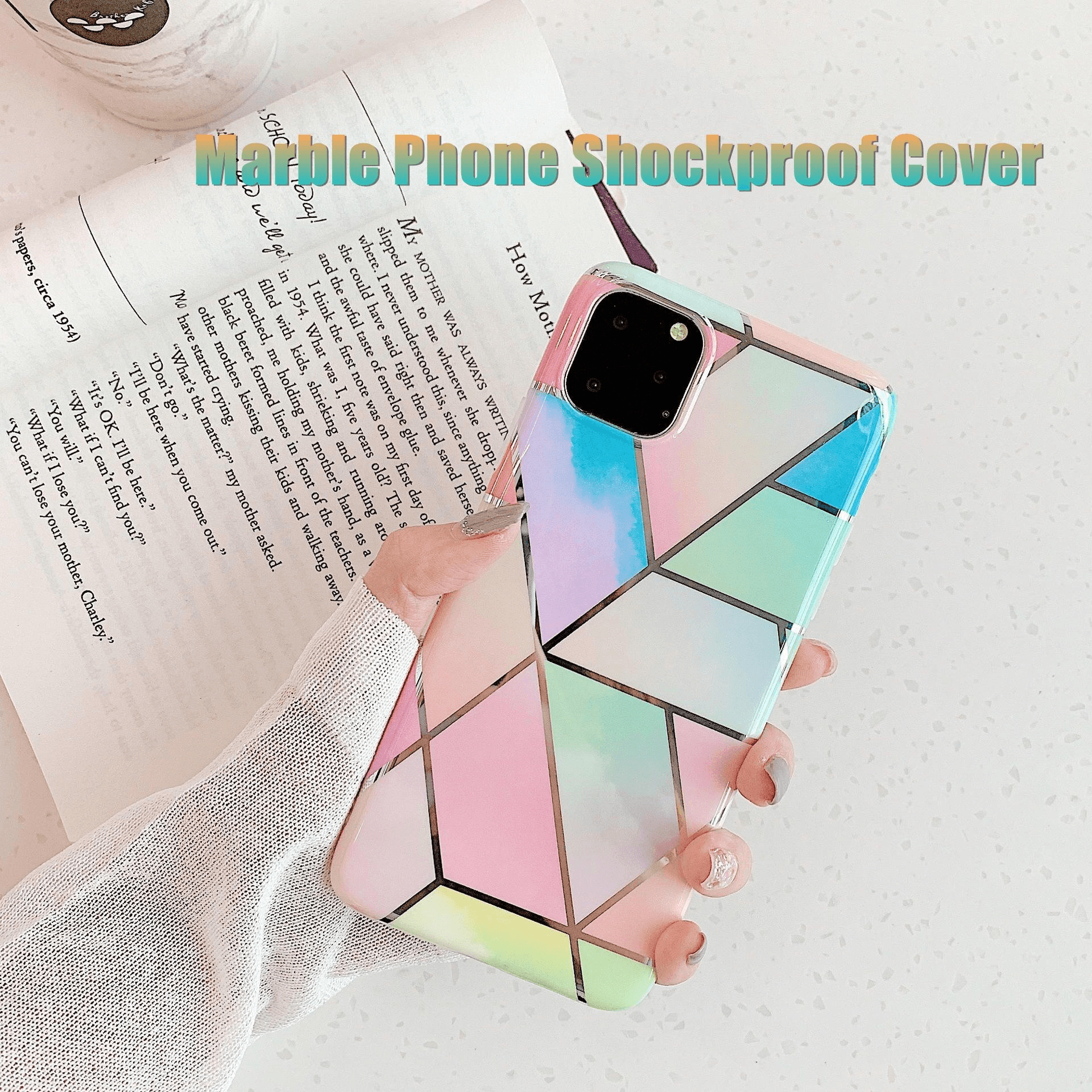 Rainbow Case for iPhone 14 13 12 11 Pro Max XR XS Marble Phone Shockproof Cover Silicone - For iphone 14 Pro