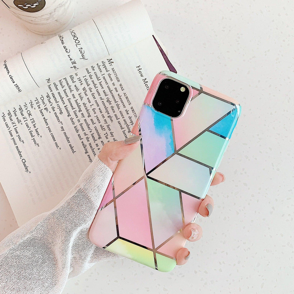 Rainbow Case for iPhone 14 13 12 11 Pro Max XR XS Marble Phone Shockproof Cover Silicone - For iphone 14 Pro