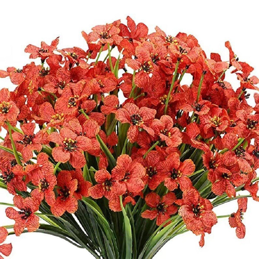 12pcs Artificial Flowers Set for Home Decor Wedding Party Fake Floral Decor - Purple