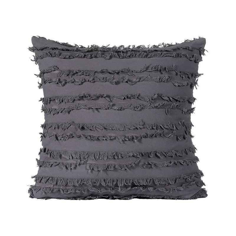Boho Tassel Fringe Striped Cushion Cover Soft Home Decor Sofa Throw Pillow Case - Red