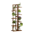 6 Tiers Vertical Bamboo Plant Stand Staged Flower Shelf Rack Outdoor Garden