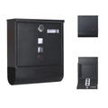 Lockable Mailbox Wall Mounted Mail Letter Post Box with Newspaper Holder Rack