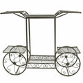 6 Tiers Garden Cart Stand & Flower Pot Plant Holder Display Rack Parisian Style