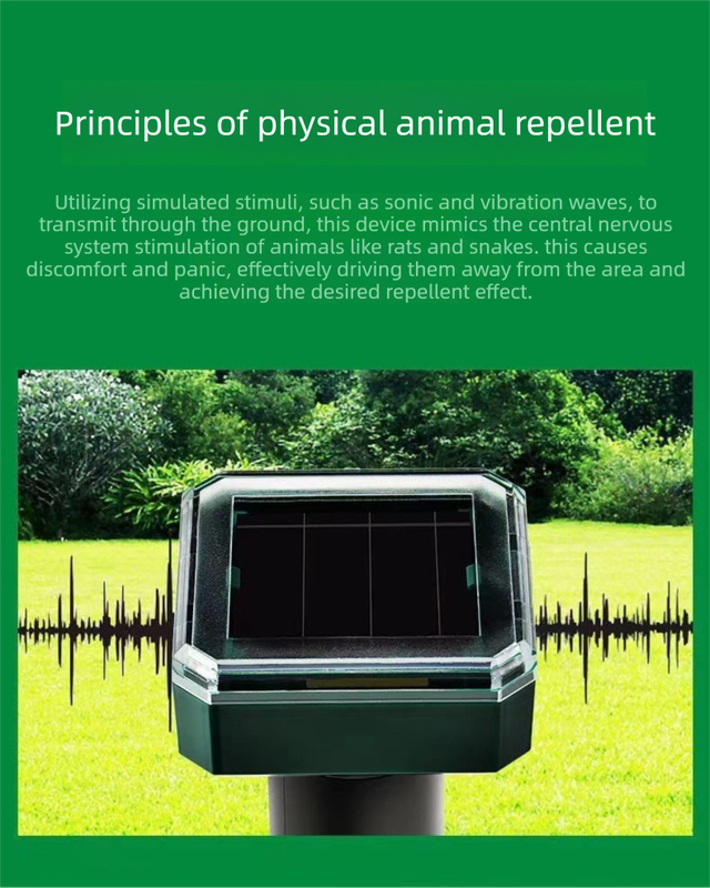 3PCS Solar Sonic Snake & Rodent Repeller Stakes - Mixed Set (Square, Round & Octagonal) - Outdoor Waterproof Ground Vibration Pest Control for Garden & Lawn - Green