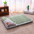 Green S size Luxury Plush Pet Sleeping Mat, Thickened Warm Pet Bed Cushion for Dogs and Cats, Soft Fabric Pet Sofa Pad with Non-Slip Waterproof Base
