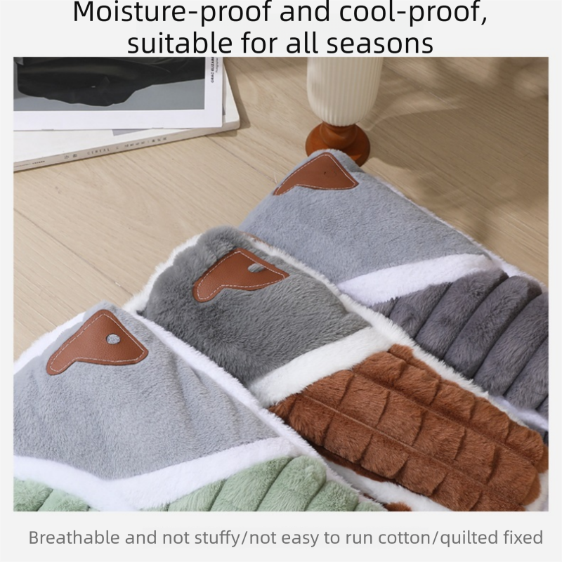 Brown M size Luxury Plush Pet Sleeping Mat, Thickened Warm Pet Bed Cushion for Dogs and Cats, Soft Fabric Pet Sofa Pad with Non-Slip Waterproof Base