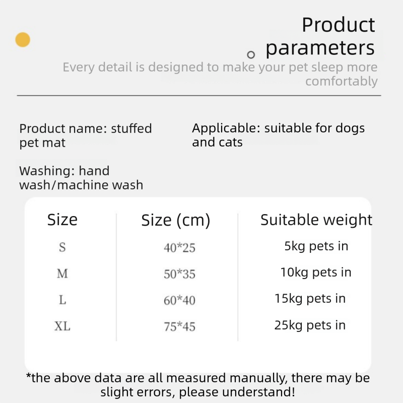 Brown XL size Luxury Plush Pet Sleeping Mat, Thickened Warm Pet Bed Cushion for Dogs and Cats, Soft Fabric Pet Sofa Pad with Non-Slip Waterproof Base