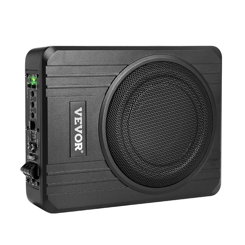 8" 400W Underseat Car Subwoofer, Slim Powered Car Subwoofers Under the Seat, Low Profile Audio Sub Built-in Amplifier, High/Low Level Input & Volume Controller for SUVs, Car, Truck, RV