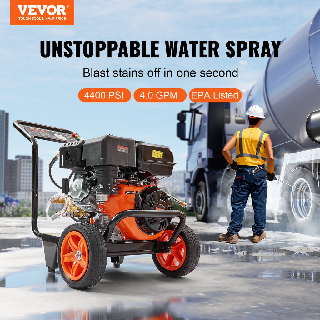 Gas Pressure Washer Gas Powered Washer 4400 PSI 4.0 GPM 390cc 5 Nozzles