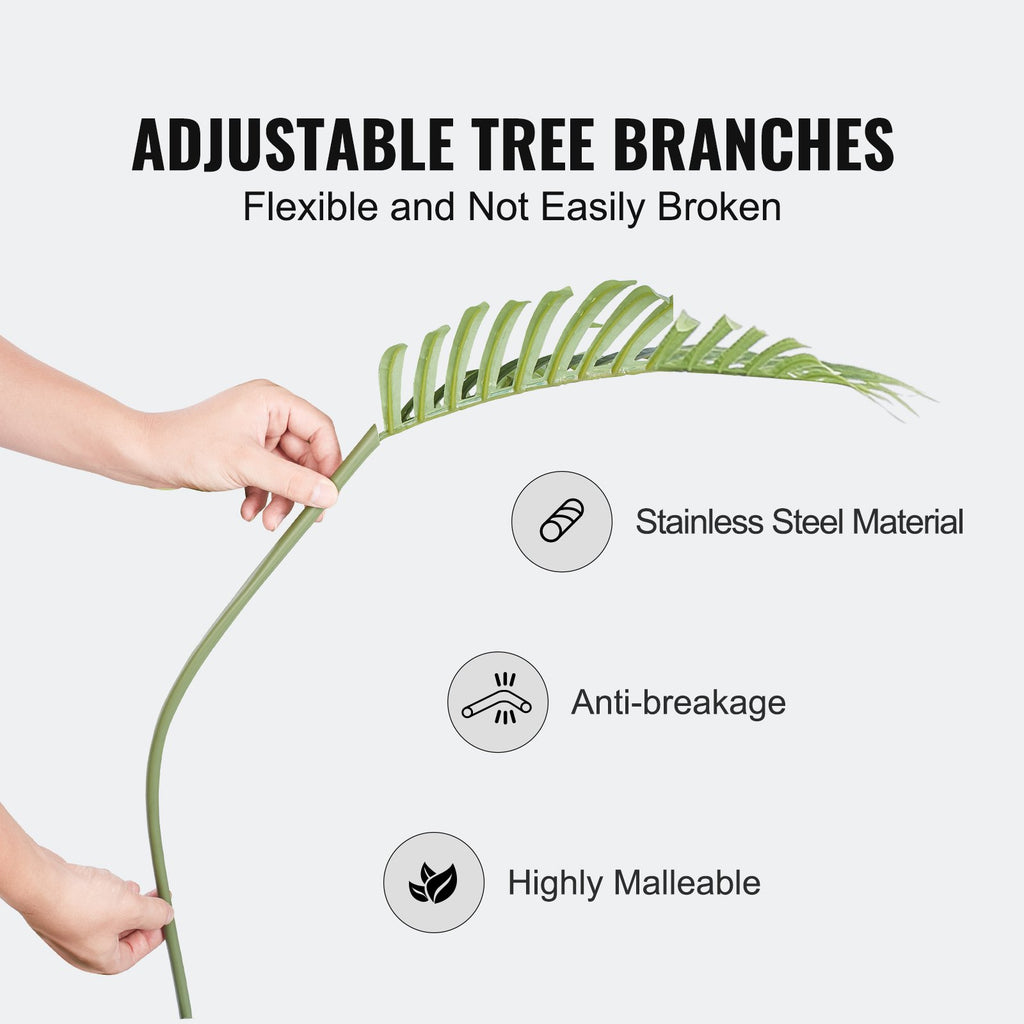 Artificial Palm Tree, 1.5m Tall Faux Plant, Secure PE Material & Anti-Tip Tilt Protection Low-Maintenance Plant, Lifelike Green Fake Tree for Home Office Warehouse Decor Indoor Outdoor