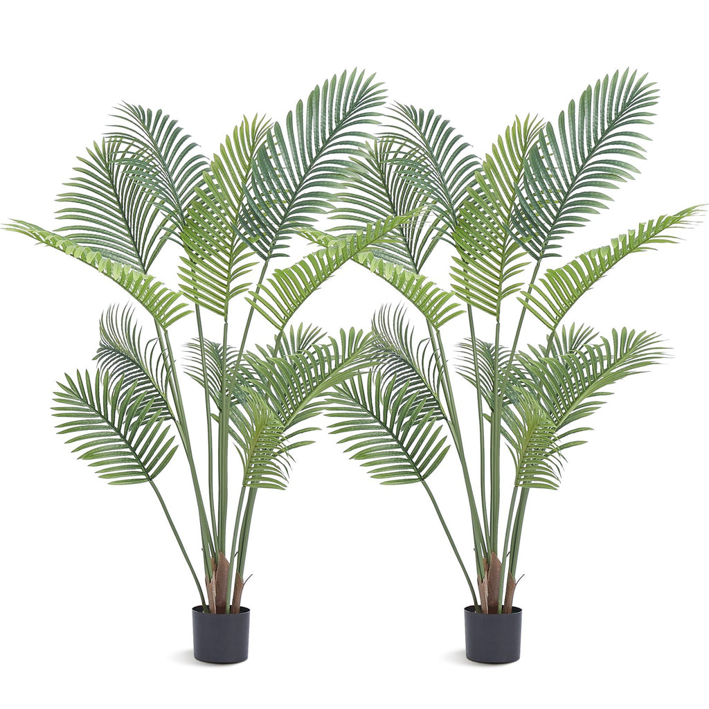 Artificial Palm Tree, 1.5m Tall Faux Plant, Secure PE Material & Anti-Tip Tilt Protection Low-Maintenance Plant, Lifelike Green Fake Tree for Home Office Warehouse Decor Indoor Outdoor