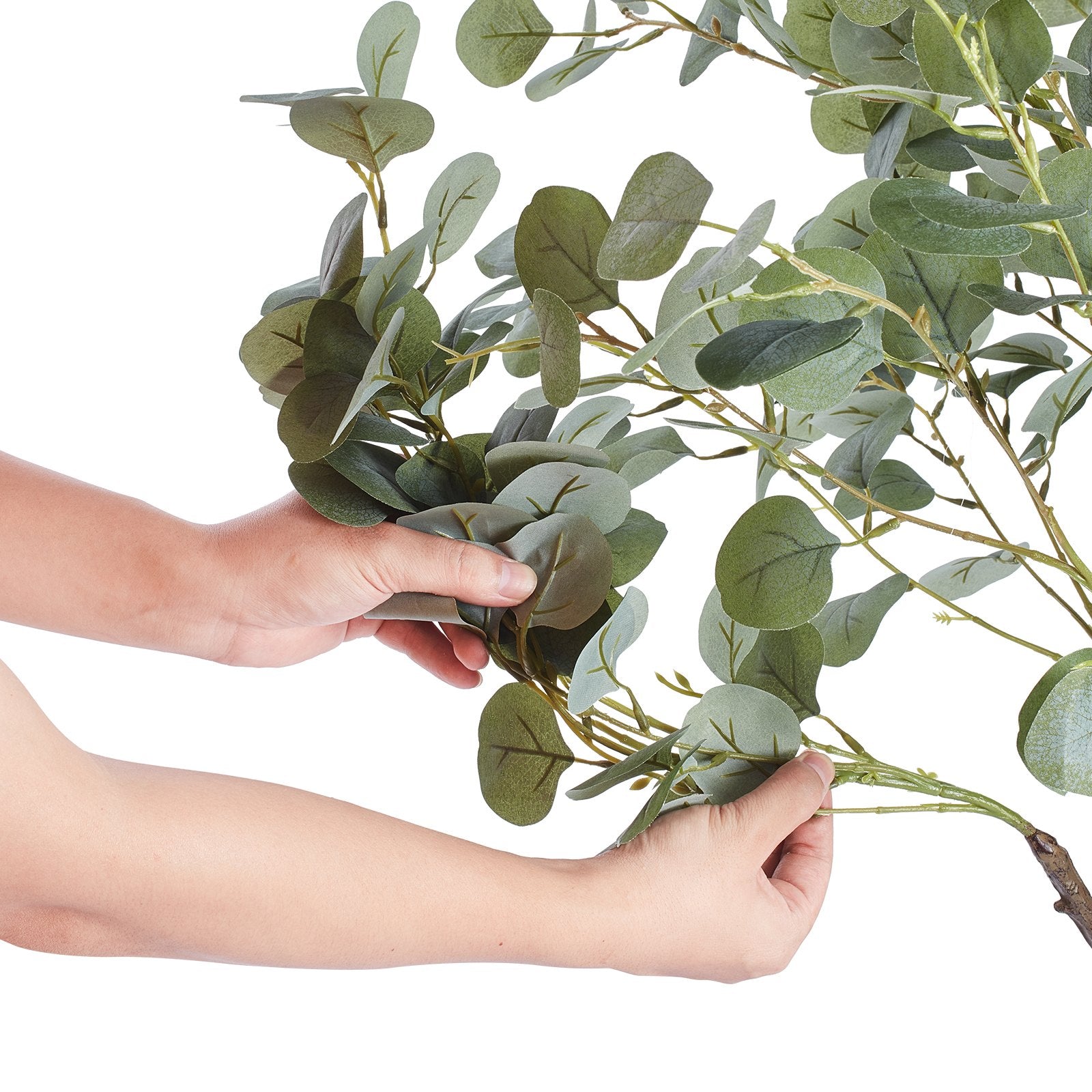 Artificial Eucalyptus Tree, 15.2cm Tall Faux Plant, Secure PE Material & Anti-Tip Tilt Protection Low-Maintenance Plant, Lifelike Green Fake Potted Tree for Home Office Decor Indoor Outdoor