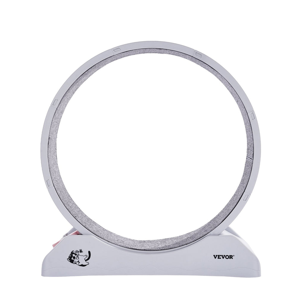 Cat Exercise Wheel, 31.5 in, Large Cat Running Wheel with Secure Brake & Carpeted Runway, Quiet Operation Cat Treadmill, Indoor Cats Exerciser Wheel for Pets Weight Loss & Health White