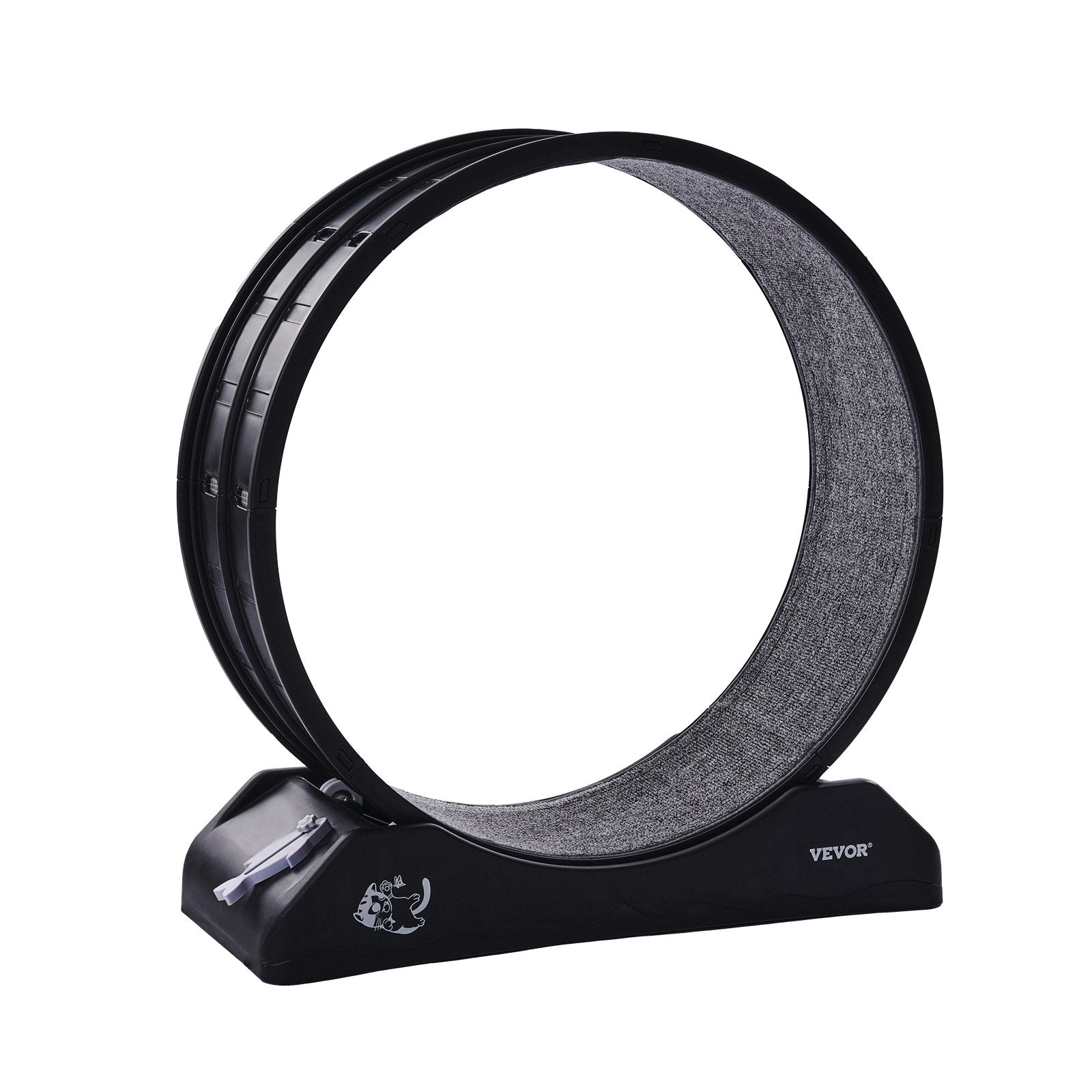 Cat Exercise Wheel, 31.5 in, Large Cat Running Wheel with Secure Brake & Carpeted Runway, Quiet Operation Cat Treadmill, Indoor Cats Exerciser Wheel for Pets Weight Loss & Health Black