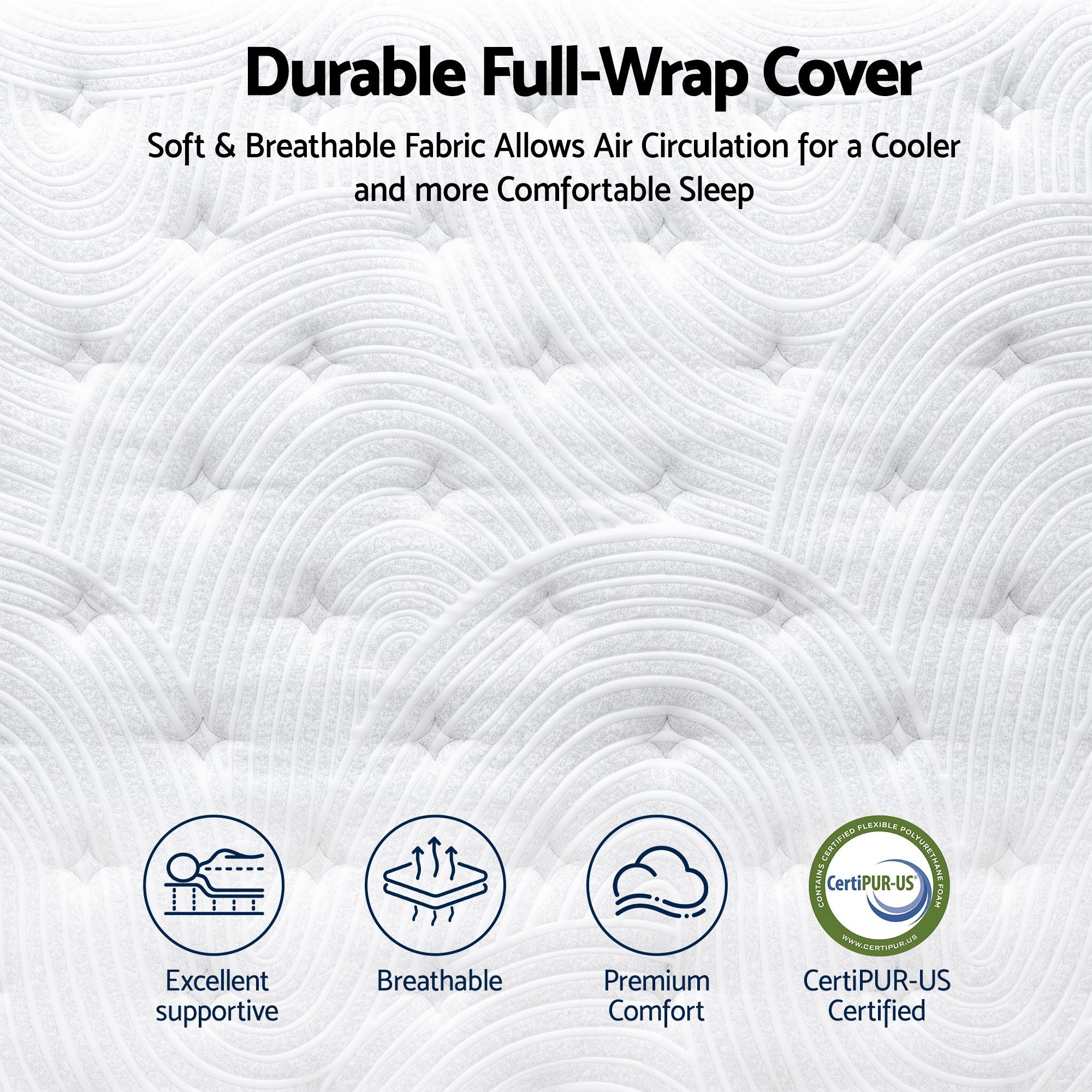 RoomSense King Single Mattress, 34cm Thick Medium Firm Hybrid Mattress for Back Pain Relief, Tencel Cooling Pocket Spring Mattress King Single Size in a Box