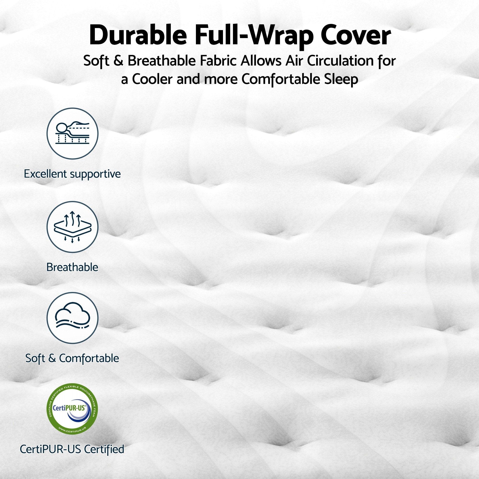 RoomSense King Mattress , 30cm Medium Firm Hybrid Mattress with Latex Lumbar Support for Back Pain Relief , Pocket Spring Mattress King Size in a Box