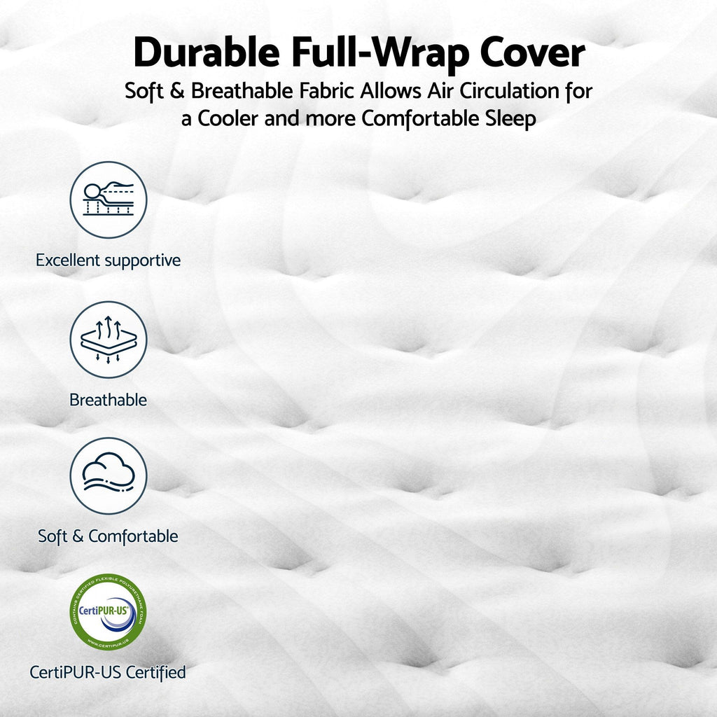 RoomSense Queen Mattress , 30cm Medium Firm Hybrid Mattress with Latex Lumbar Support for Back Pain Relief , Pocket Spring Mattress Queen Size in a Box