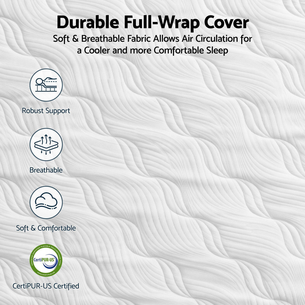 RoomSense Double Mattress, 26cm Orthopedic Firm Mattress for Back Pain Relief, Pocket Spring Hybrid Mattress Double Size for Home & Rental