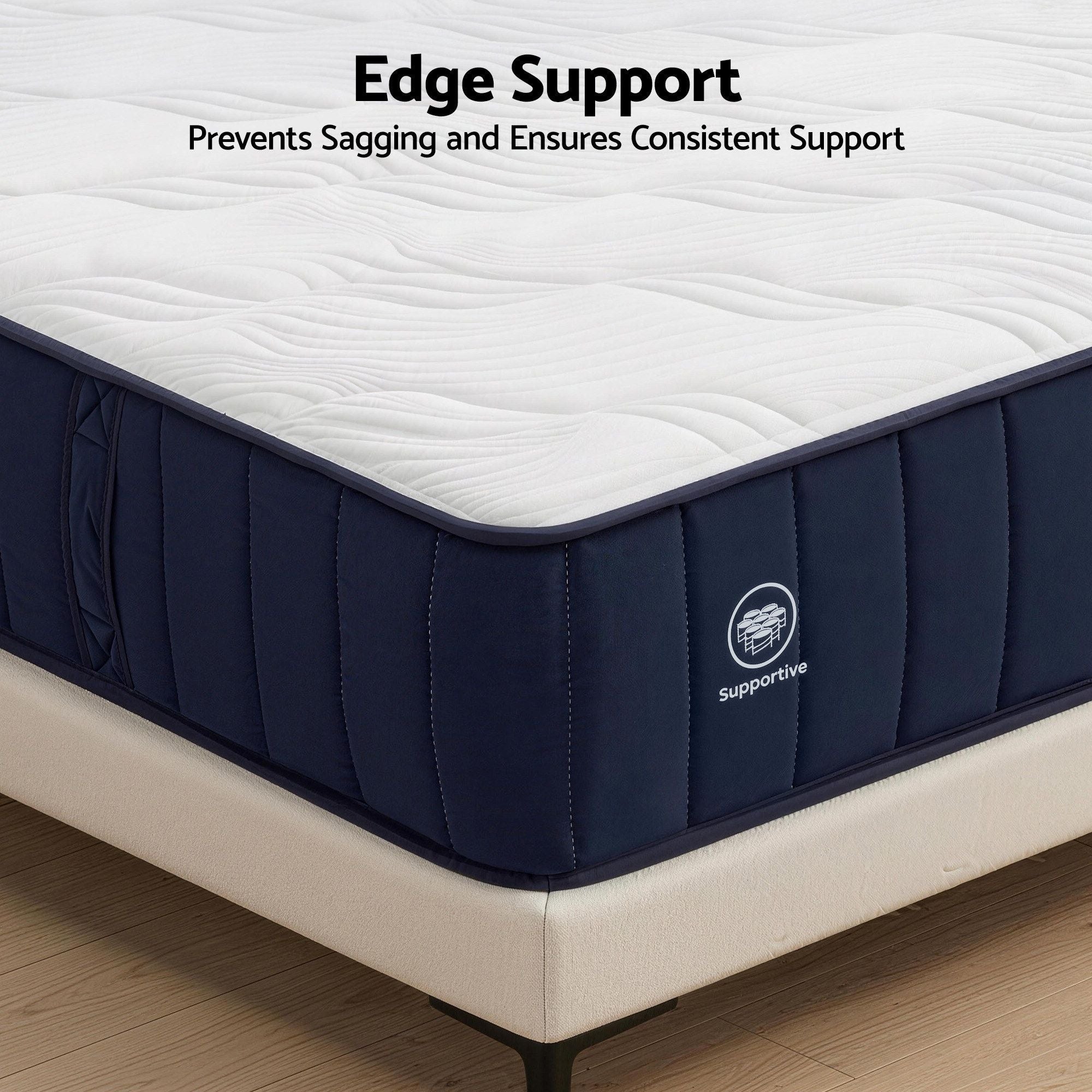 RoomSense King Single Mattress, 26cm Orthopedic Firm Mattress for Back Pain Relief, Pocket Spring Hybrid Mattress King Single Size for Home & Rental